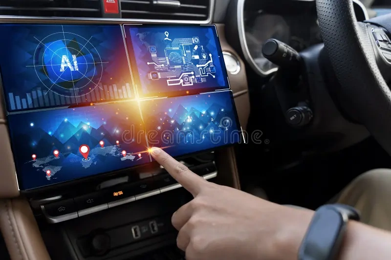 Intelligent AI climate control system in modern vehicle automatically adjusting temperature settings based on learned driver preferences weather conditions and contextual patterns for optimal comfort - InfoProds 2026