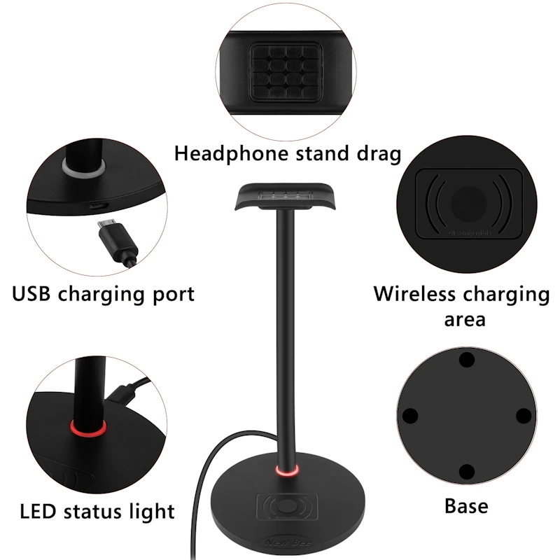 Wireless charging pad with earbuds case showing convenient cable-free charging solution for audio devices