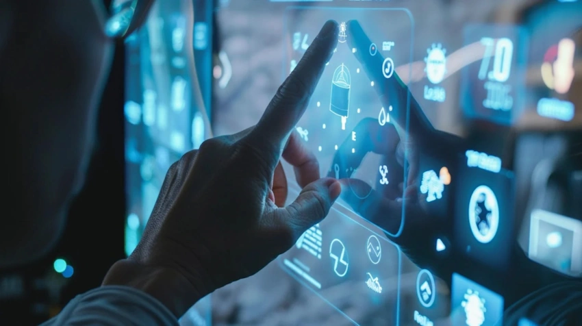 Smart Mirror Technology Sensors and AI Health Analysis System Advanced sensor array and artificial intelligence processing system integrated within smart health mirror technology for contactless physiological monitoring and real-time health assessment - bathroom wellness innovation - InfoProds 2026