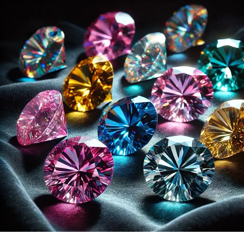 Rare fancy vivid colored diamonds including pink blue and yellow stones showing investment grade gemstones with exceptional appreciation potential and scarcity value for wealthy collectors - InfoProds 2026