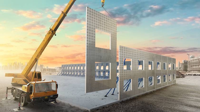 Prefabricated Modular Construction - Factory-Built Building Systems for Fast Project Completion Factory manufacturing prefabricated modular building components showing controlled environment and precision construction for rapid assembly