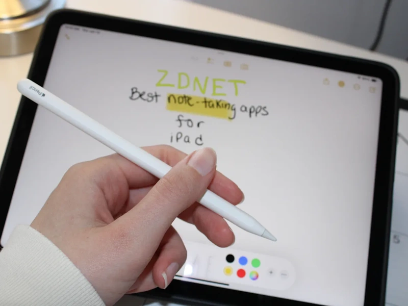 Student taking handwritten digital notes on tablet device using pressure sensitive stylus pen with palm rejection technology showing natural handwriting experience for lecture note taking PDF annotation and diagram sketching in academic settings InfoProds 2026