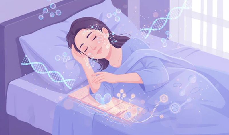 Beautiful woman sleeping peacefully on white pillow demonstrating beauty sleep benefits for skin regeneration and overnight repair processes - skincare science and circadian rhythm optimization for healthy glowing complexion - InfoProds 2026