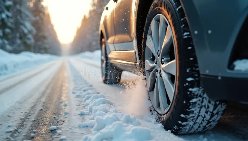 Snow Covered Mountain Road at Dusk Showing Dangerous Winter Driving Conditions Dangerous winter mountain road covered in snow at dusk demonstrating treacherous driving conditions, preparation importance, and survival challenges faced by travelers during severe winter weather - InfoProds 2026