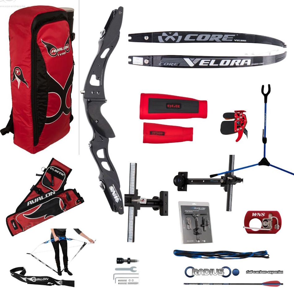 Complete modern Olympic recurve bow setup featuring carbon fiber limbs, precision-machined riser, multi-rod stabilizer system, and micro-adjustable sight mounted on professional archery target background, demonstrating advanced engineering that enables competitive precision archery in 2026 - InfoProds