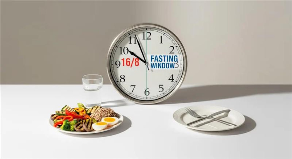 Woman experiencing hunger during fasting window checking time on watch Female intermittent fasting practitioner checking wristwatch during fasting period demonstrating mental discipline and time awareness while managing hunger cues during metabolic adaptation phase - InfoProds 2026