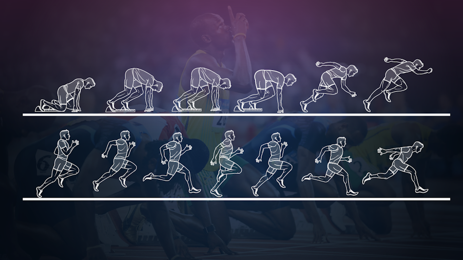 Championship Sprint Race Final Meters Technique Track athletes executing finish line technique in final meters of championship 100-meter sprint race demonstrating competitive application of advanced biomechanical principles - Olympic athletics performance InfoProds 2026