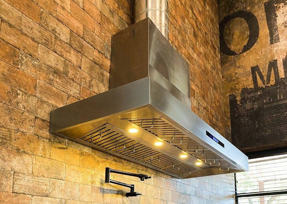 Professional Ducted Range Hood Exhaust Ventilation System High-quality stainless steel ducted range hood with powerful CFM capacity properly vented outdoors removing nitrogen dioxide and cooking emissions to protect family respiratory health - Kitchen Ventilation Solutions InfoProds 2026