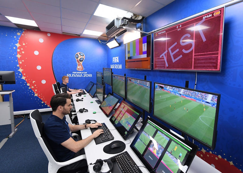 VAR video assistant referee system showing clear and obvious error intervention threshold that fans misunderstand about when technology can override on-field referee decisions - InfoProds 2026