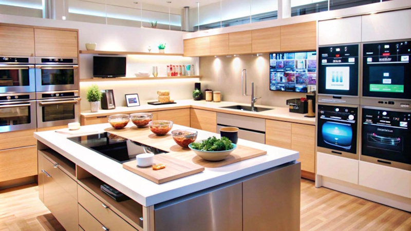 Smart kitchen versus traditional kitchen side-by-side comparison showing IoT appliances with WiFi connectivity touchscreens and app control against conventional cooking equipment after one year testing - InfoProds 2026